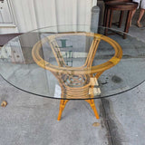 Glass Top Rattan Table