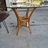 Glass Top Rattan Table
