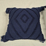 Navy Boho Textured Pillow