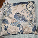 Navy Blue & Ivory Chinoiseries Pillow