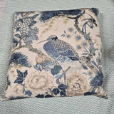 Navy Blue & Ivory Chinoiseries Pillow