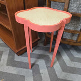 Coral Lacquer Quatrefoil Side table