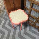 Coral Lacquer Quatrefoil Side table