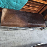 Cowhide Upholstered Bench