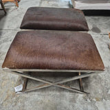 Cowhide Upholstered Bench