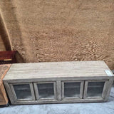 Distressed Wood Console w/ Glass Doors