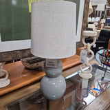 Gray Crackle Glaze Double Gourd Ceramic Lamp