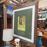 Contemporary Abstract Mixed-Media Artwork w/ Gold Textured Frame