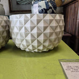 White Geometic Planters