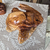Handcarved Teak Turtle w/ Teak Stand