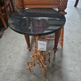 Faux Bamboo Pedestal w/ Marble Top