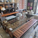 Ornate Balinese Large Glass Dinning Table