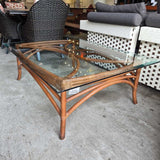 Glass Rattan Coffee Table