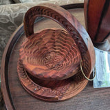 Hand Carved Collapsible Basket