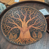 Rustic Handcrafted Tree of Life Wooden Bowl