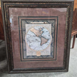 Framed Antique World Map Art