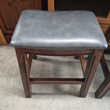 Wooden Bar Stools with Gray Cushions