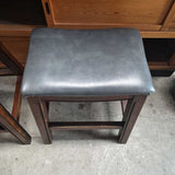 Wooden Bar Stools with Gray Cushions