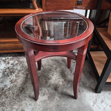 Round Glass Top Side Table