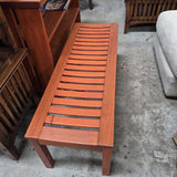 Slatted Wood Outdoor Bench