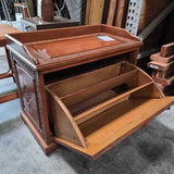 Carved Wood Shoe Storage Bin