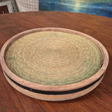 6 Round Place Matts & Wood Spiner Tray