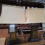 1 Green & Bronze Tone Table Lamps