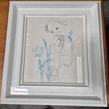 Framed Child & Flower sketch Print