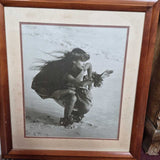Framed Black and White Photograph of Woman