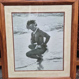 Framed Black and White Photograph of a Hawaiian Dancer