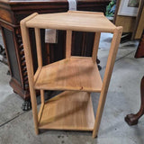 Wooden Side Table with Three Shelves