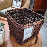 Handwoven Brown Wicker Storage Basket