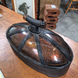 Crackle Copper Oval Lidded Box