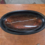 Crackle Copper Oval Lidded Box