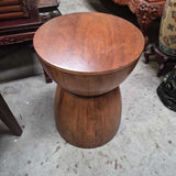 Round Wood Pedestal Side Table