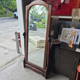 Antique Full-Length Mirror with Floral Design