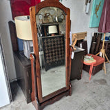 Antique Full-Length Mirror with Floral Design