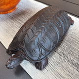 Hand-Carved Wooden Turtle Figurine Myanmar