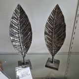 Pair Of Cast/Forged Metal Leaf Sculptures