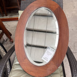 Oval Wooden Frame Mirror