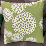 Green Decorative Pillow with White Polka Dots