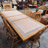 Oak Dining Table with Six Chairs