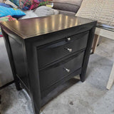 Modern Black Nightstand with Drawers