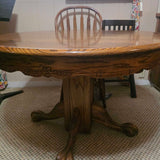 Round Oak Pedestal Table