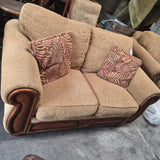 Two-Seat Sofa with Tropical Leaf Cushions
