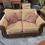 Two-Seat Sofa with Tropical Leaf Cushions