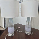 Pair Of Glass Teardrop Table Lamps