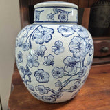 Chinese Blue and White Porcelain Jar with Floral Motif