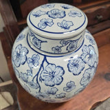 Chinese Blue and White Porcelain Jar with Floral Motif