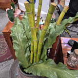 Artificial Green Fern Leaves With Bamboo Poles